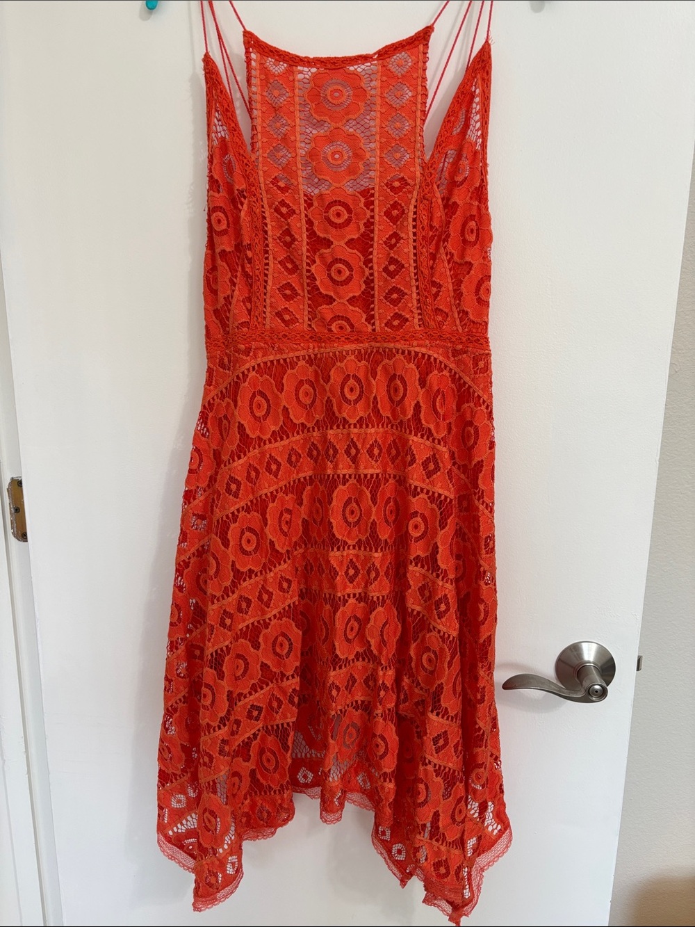 Free People Orange Crochet Lace Dress